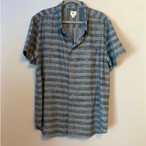 Tentree wood print button down XXL